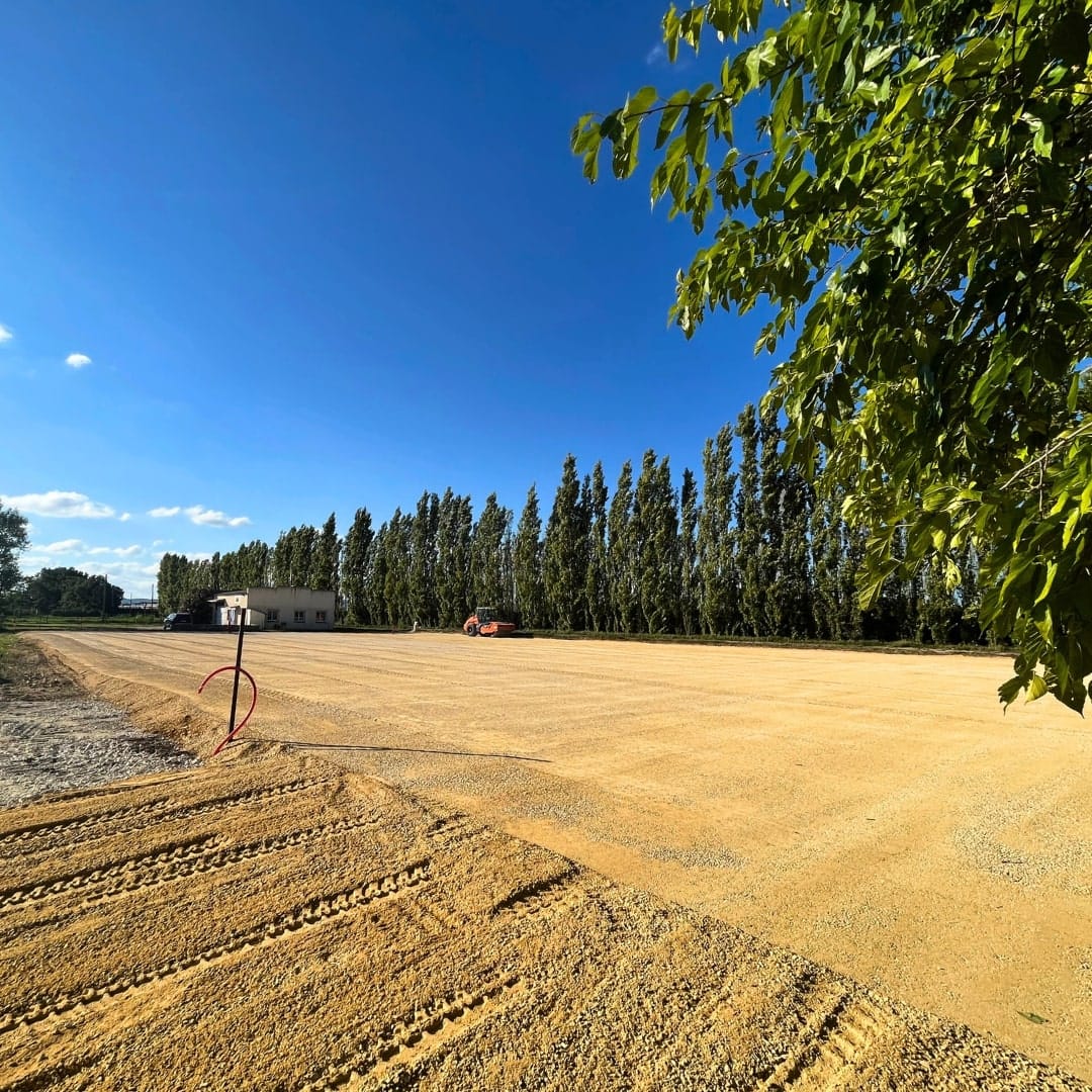 Plateforme nivelée après terrassement